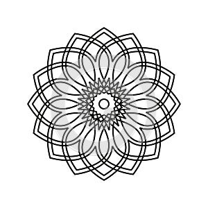 Simple Mandala. Circular floral pattern. Modern flower ornament. Vector illustration